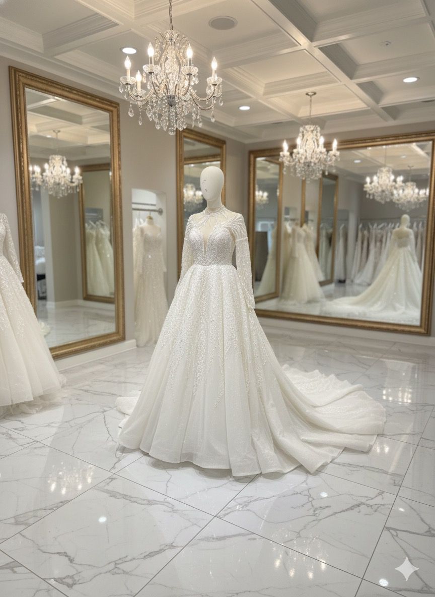 Sparkling beaded bodice with hand-crafted sequin detailing