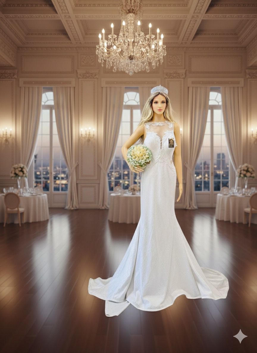 Elegant Lace Illusion Mermaid Bridal Gown