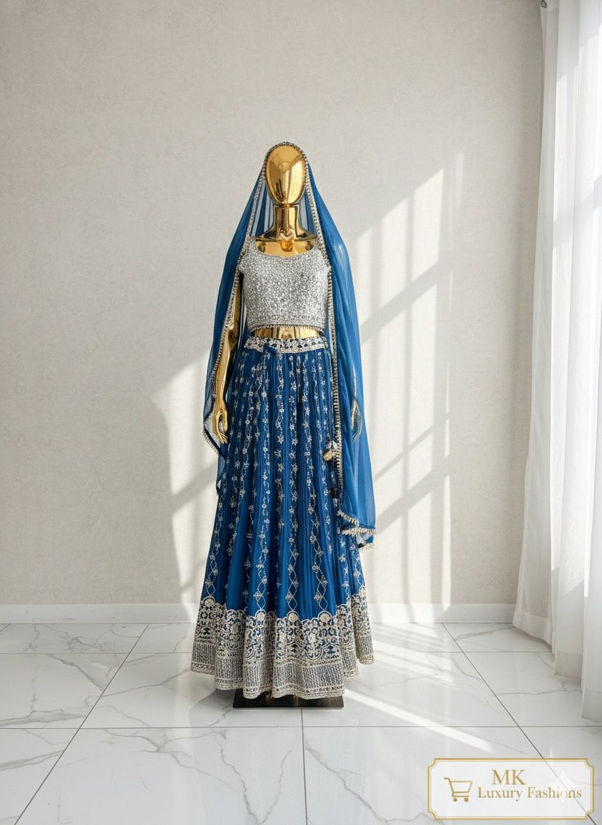 Blue & Silver Party/Bridal Lehenga